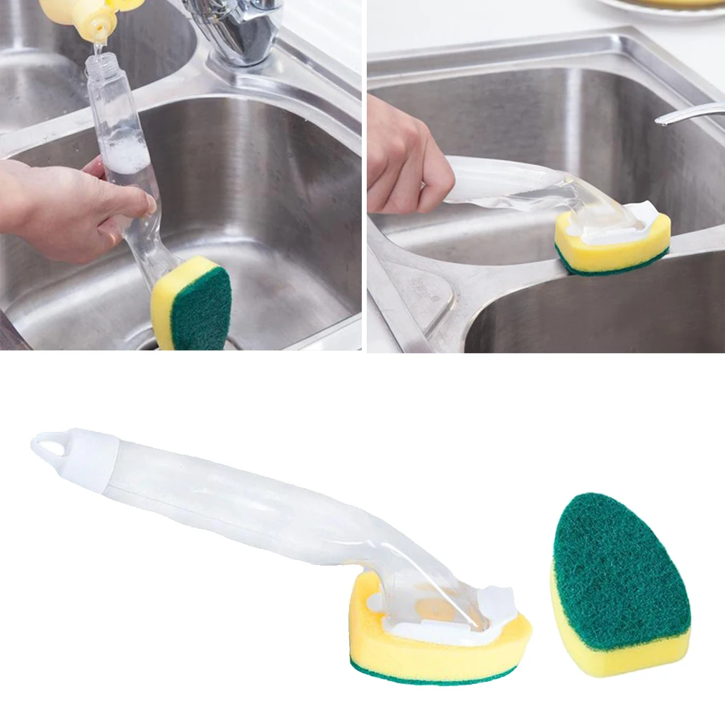 

Replacement dishes refill head sponge brush scrubber pad, easy