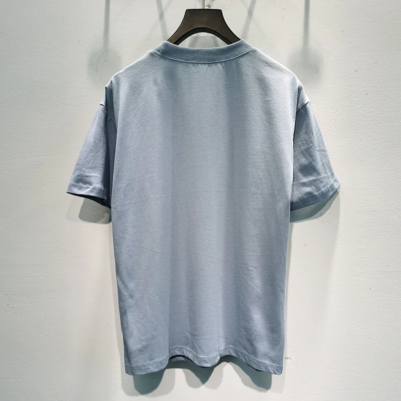 

2021 Summer Trendy Design Solid O Neck Short Sleeve Letter Print Casual Women T Shirt Versatile Female Tops Black /white/blue A2