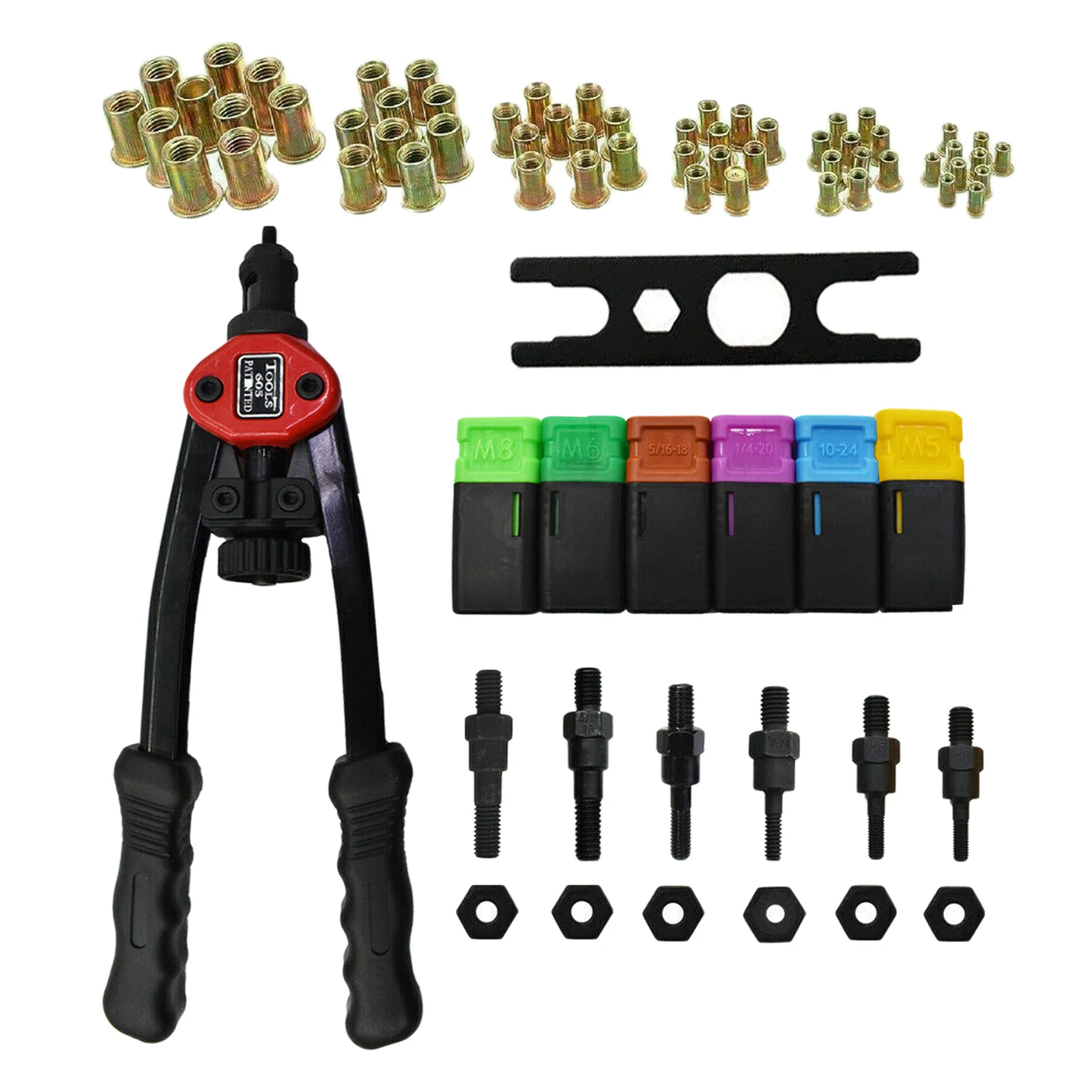 

BT-605 Rivet Gun Kit Hand Rivet Tool Nut Setter with Mandrels Labor-Saving
