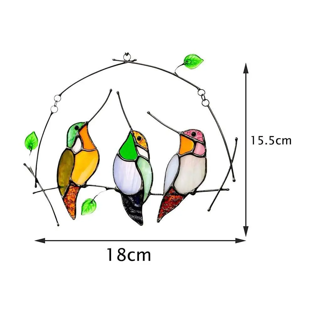 

2021 Stained Bird Glass Window Hangings Acrylic Wall Hanging Birds Decor Room Accessories Scandinavian Decor Mothers Day Gifts