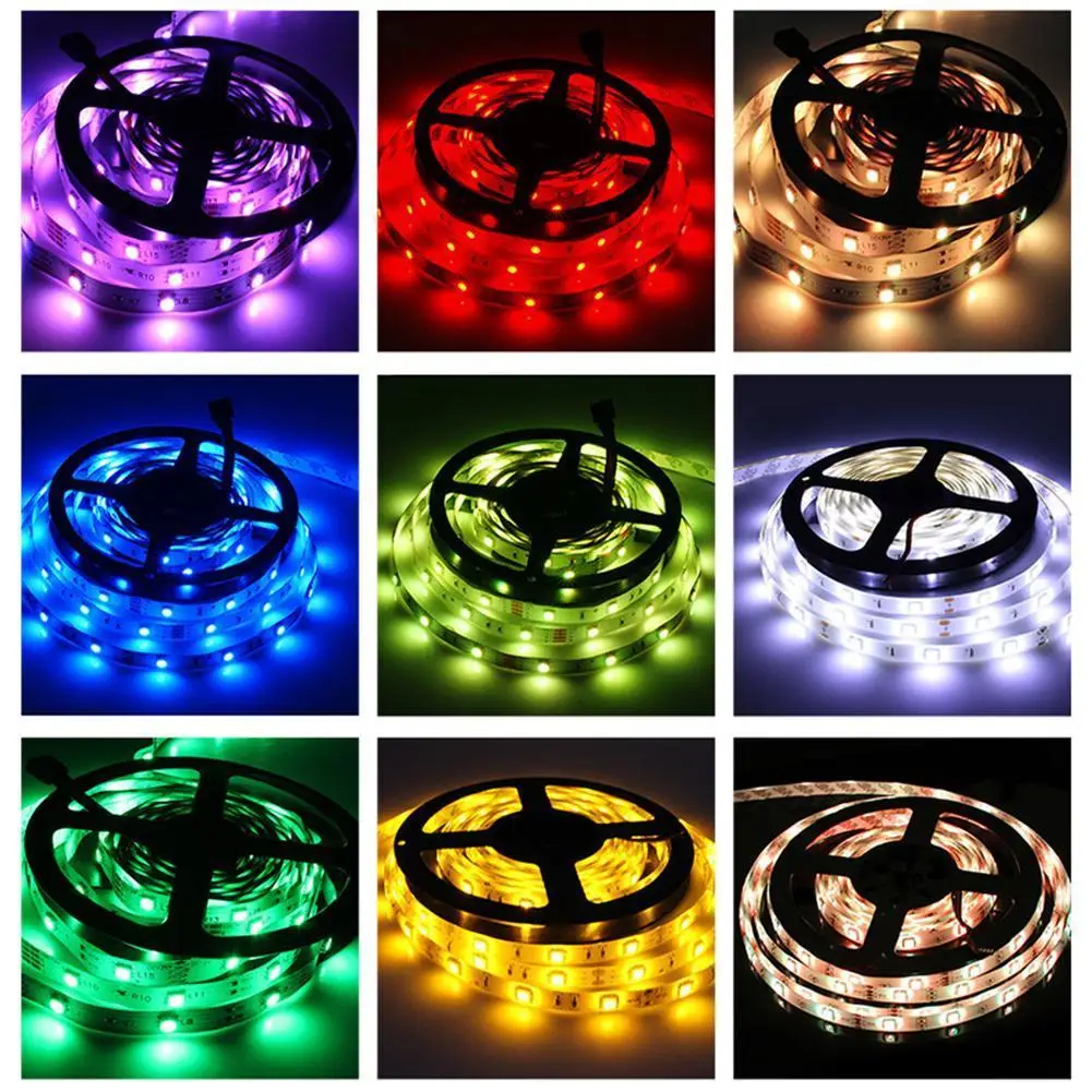 12 В RGB светодиодный светильник USB/батарея полоса ТВ задний 2835 Светодиодный 1 5 м