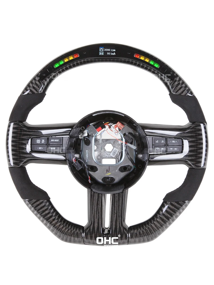 

100% Real Carbon Fiber LED Steering Wheel for Ford Mustang WE