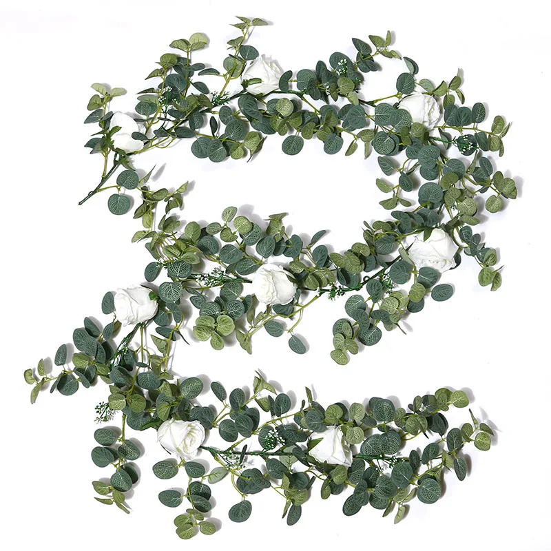 

Гирлянда из эвкалипта с розами, 1,8 м