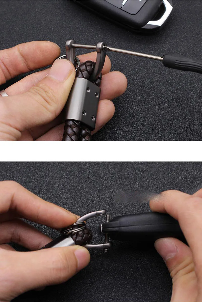 Высококачественный тканый кожаный брелок Съемные Металлические Брелки цепочки