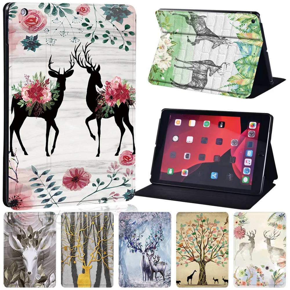 

Protective Case for Apple IPad 2 3 4/iPad (5th/6th/7th/8th Gen)/Mini 1 2 3 4 5 - Shockproof Deer Series Leather Flip Cover Case