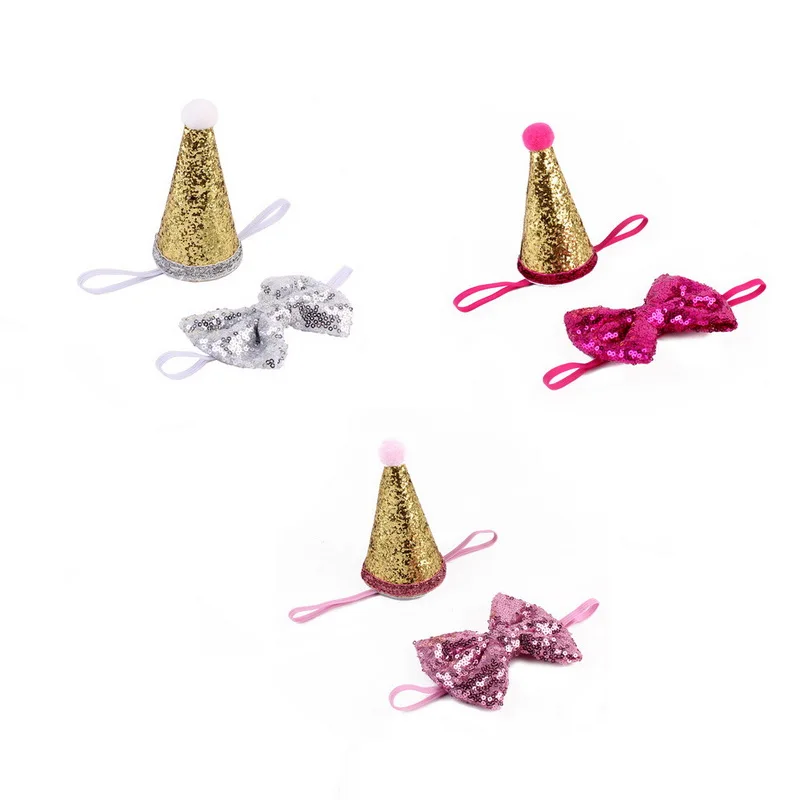 Hoomall милые собака и кошка шляпа бант счастливая Вечеринка дня рождения Декор