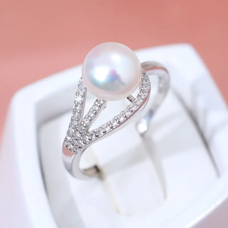DMCRFP021 7 5-8 мм кольцо из пресноводного жемчуга модное регулируемое Настоящее 925