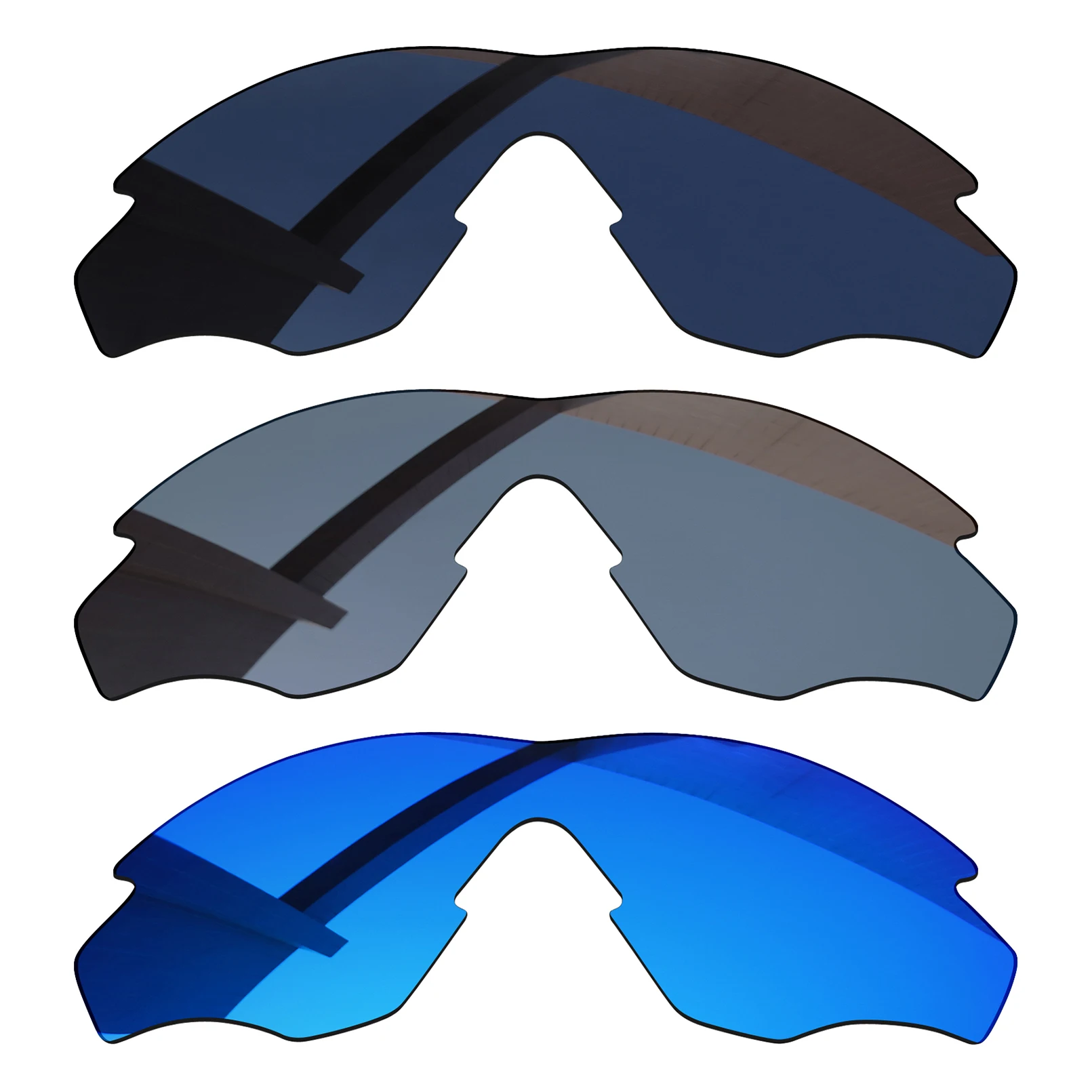 

Bsymbo 3 Pieces Pitch Black & Winter Sky & Sliver Grey Polarized Replacement Lenses for-Oakley M2 Frame XL OO9343 Frame