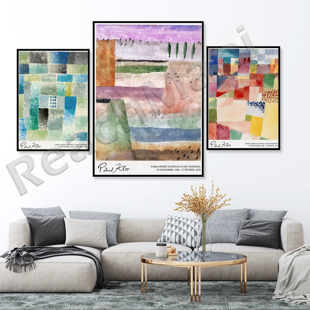 

Paul Klee Exhibition Poster, Klee Art Print, Motif from Hammamet, Abstract Landscape Painting, Bauhaus, Abstract Art, Home Decor