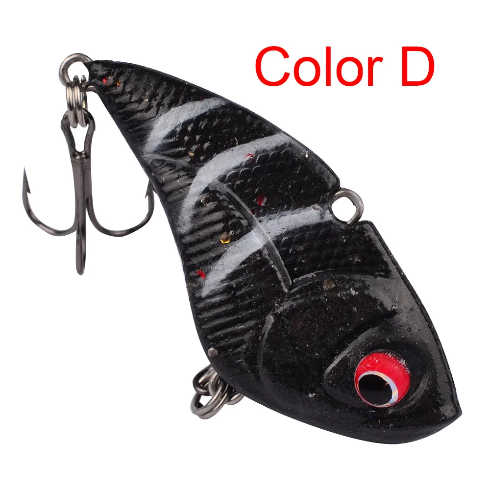 

5 Pcs/lot 13g 50mm Metal+plastic VIB Blade Lure 3D Eyes Spoon Spinner Balancer Fishing Lure Hard Bait Fishing Tackle with Hook