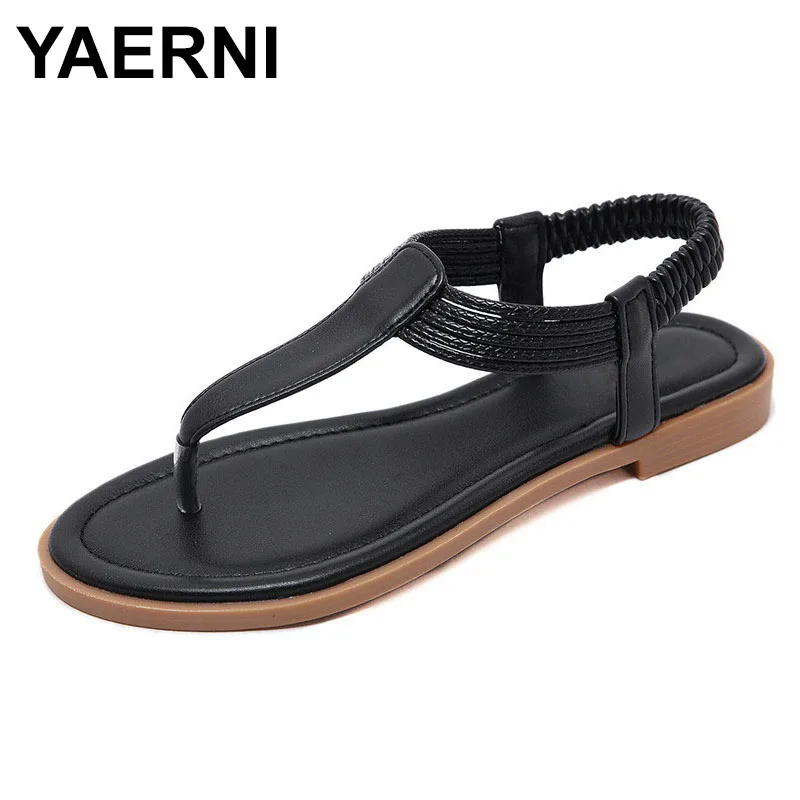 YAERNISIKETU-Zapatos de marca para Mujer, chanclas bohemias étnicas, planas, suaves, informales, cómodos,...