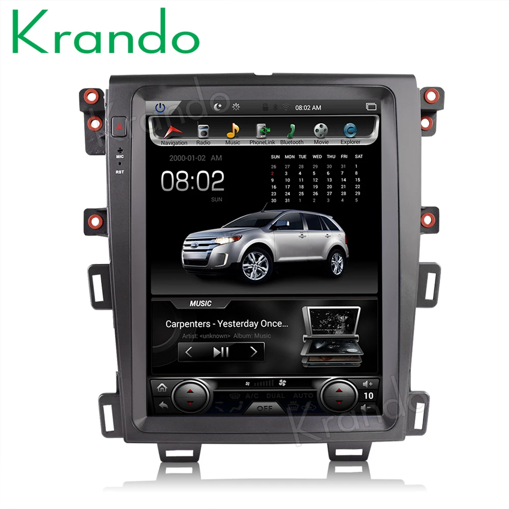 Krando для FORD EDGE 2009 2014 Android 8 1 4g 64g 12 &quotTesla вертикальный экран автомобильное радио Gps - Фото №1