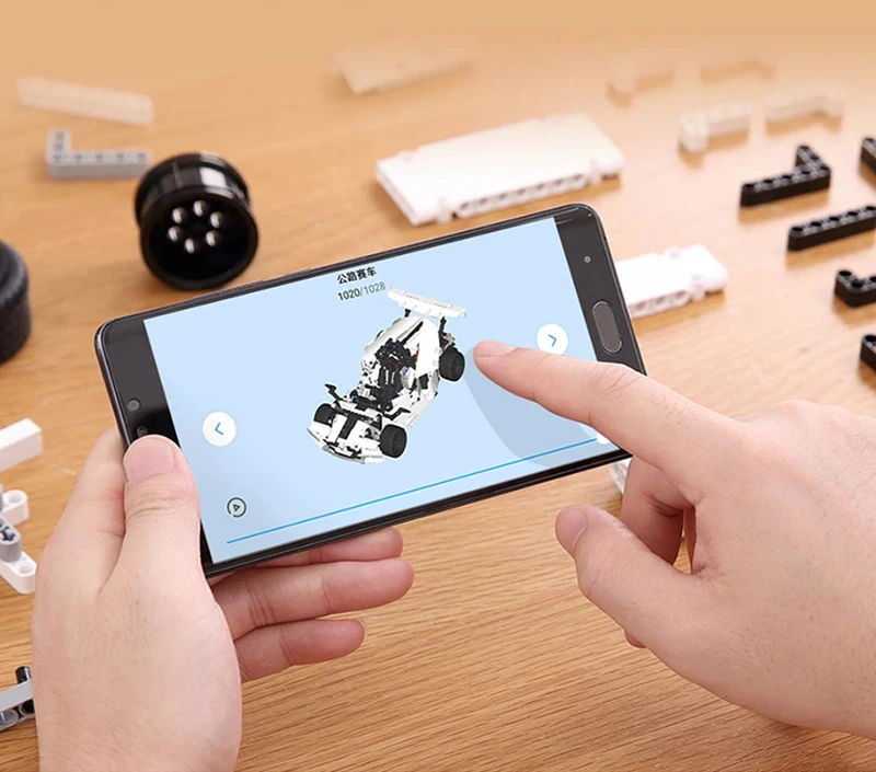 Умные строительные блоки Xiaomi MITU, гоночный автомобиль, детская игрушка, Электрический Bluetooth 5,0, приложение, умный пульт дистанционного управления, 900+ запчасти