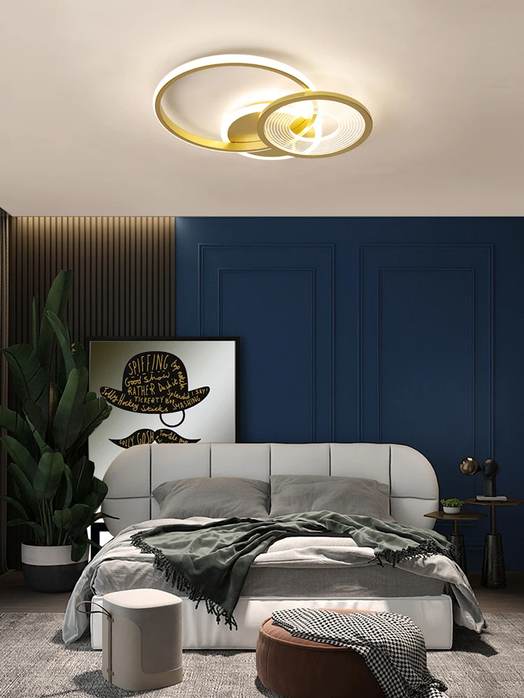 Минималистичная современная светодиодная люстра светильник черного и золотого