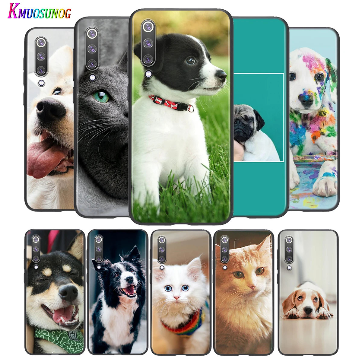 

Cute Pet Cats And Dog For Xiaomi Mi 8 9 10 11 10i 11i 10 10Pro 11Pro CC9 A3 9T 10T Lite Pro Se Ultra 5G Black Soft Phone Case