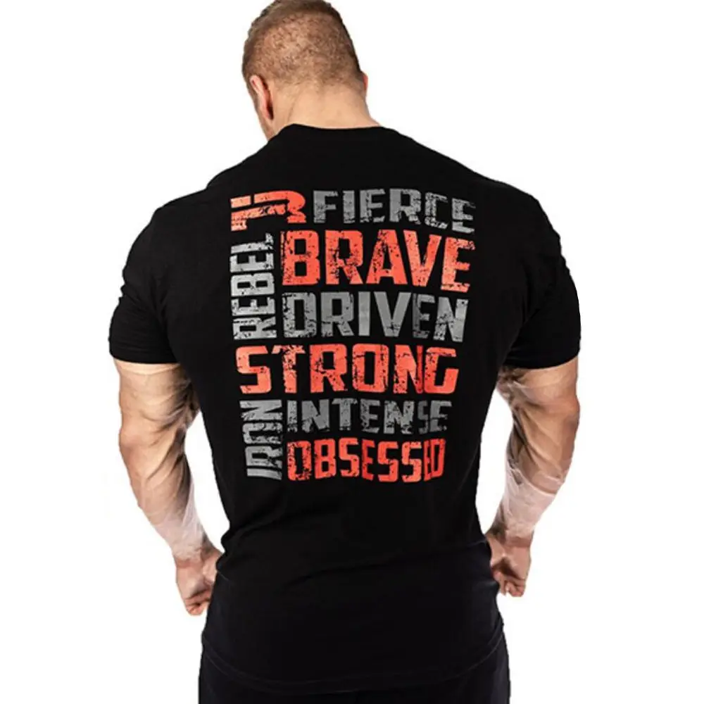 

Casual Short sleeve t shirt Men Gym Fitness Sport Cotton T-Shirt Male Bodybuilding Skinny Tee shirt Tops Summer Crossfit Apparel