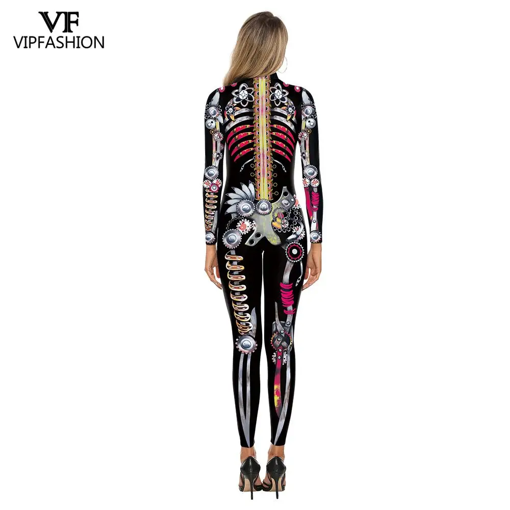 VIP модные 3D стимпанк Скелет маскарадный костюм для Хэллоуина Костюм героя зентай
