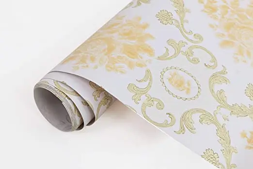 Винтажная Дамасская Цветочная настенная бумага виниловая текстурированная