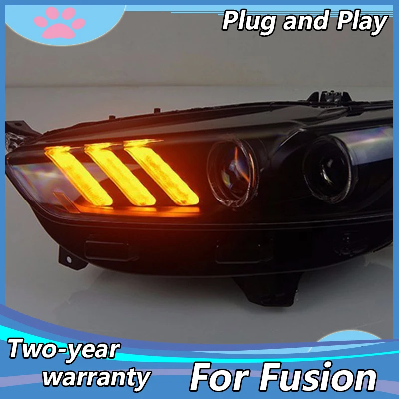 

Car Styling for Ford Fusion Headlight 2013-2017 Mondeo DRL Mustang Design Hid Dynamic Signal Bi Xenon LED Beam Accessories
