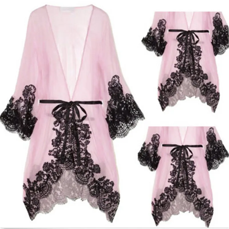 Женская сексуальная ночная рубашка кимоно банный халат куртка | одежда