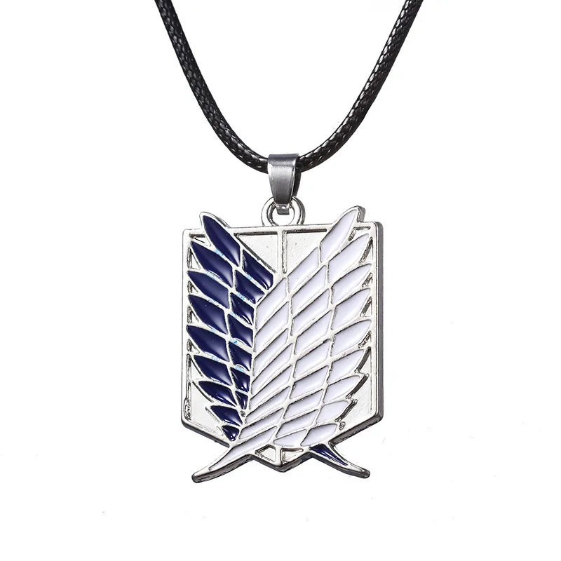 

Anime Attack On Titan Cosplay eren Pendant Necklace Shingeki No Kyojin manga freedom Wings of Liberty Pendant Neck Chain Jewelry