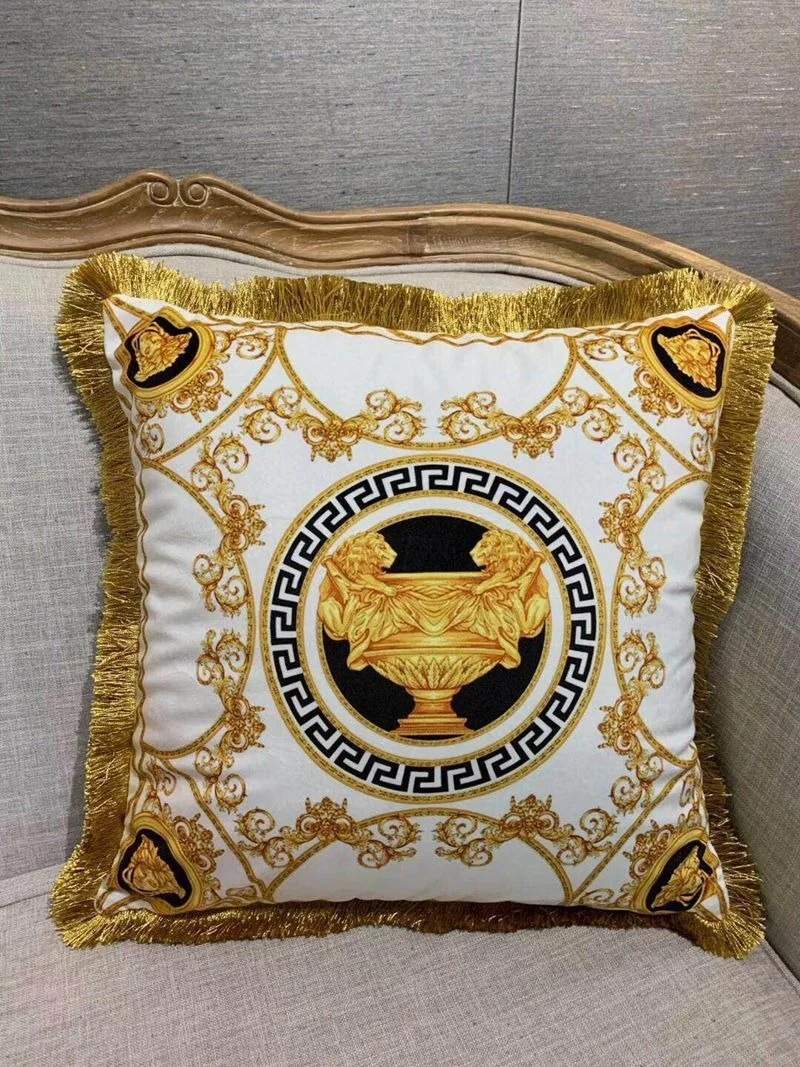 

European Style Luxury Tassel Pillow Home Hotel Hotel Cushion Cover Office KTV Sofa Model Room Pillow Cushion