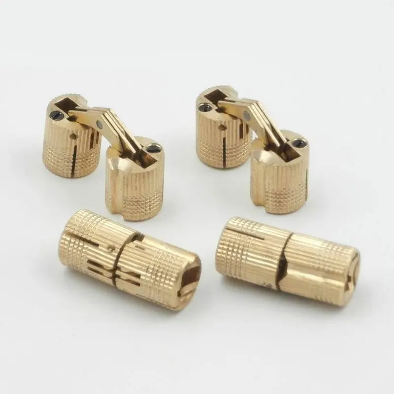 

1PC 8-18mm Pure Copper Brass Furniture Hinges Cylindrical Hidden Cabinet Concealed Invisible Door Hinges For Hardware Gift Box