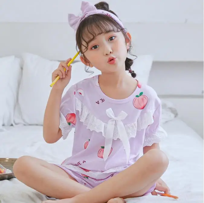 Одежда для сна девочек ночная рубашка детские пижамы принцессы 2020 летние