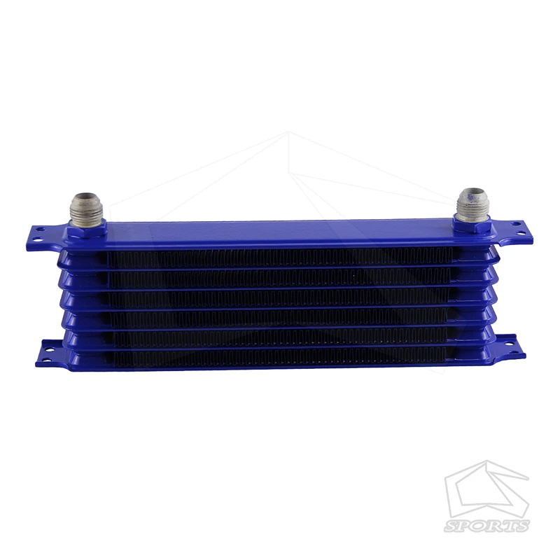 

AN10 7 Row Oil Cooler 262MM 7/8-14 UNF Engine Transmission TRUST Style Blue
