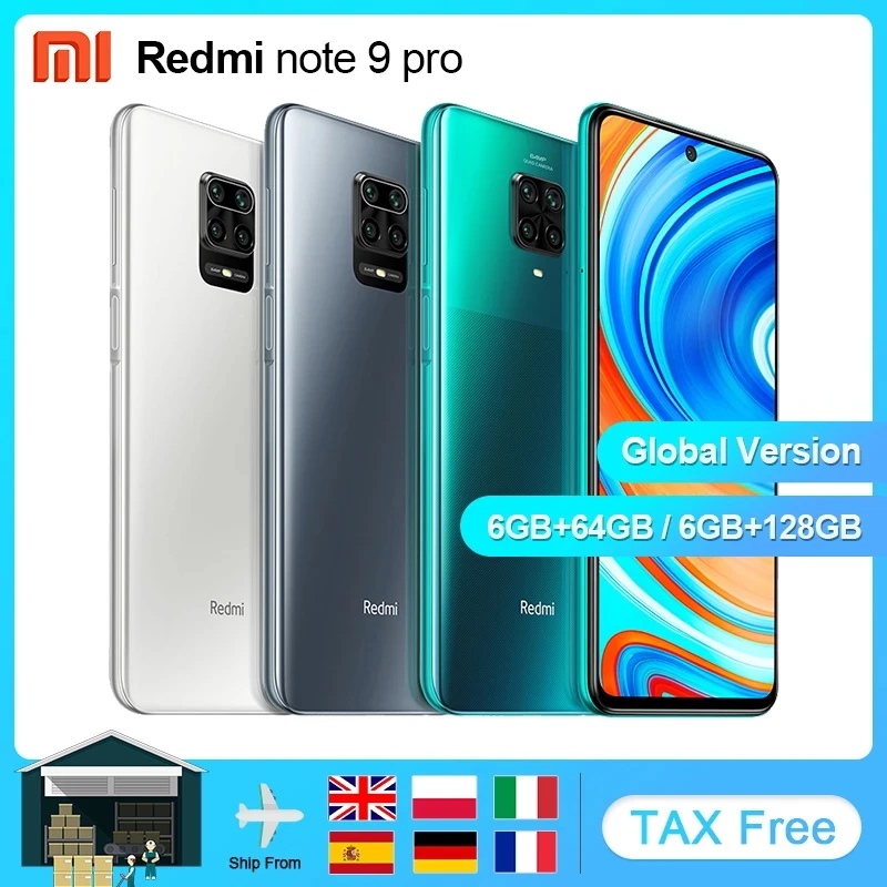 Глобальная версия Xiaomi Redmi Note 9 Pro 6 ГБ 64/128 NFC Смартфон Android Snapdragon 720G мобильный