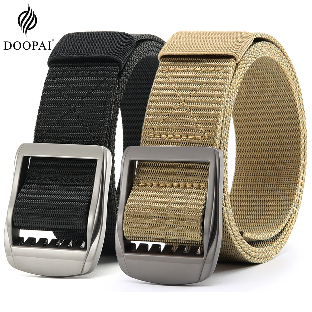 DOOPAI Automatic Buckle Nylon Belt Male Army Tactical Belt Mens Military Waist Canvas Belts Cummerbunds High Quality Strap Belt