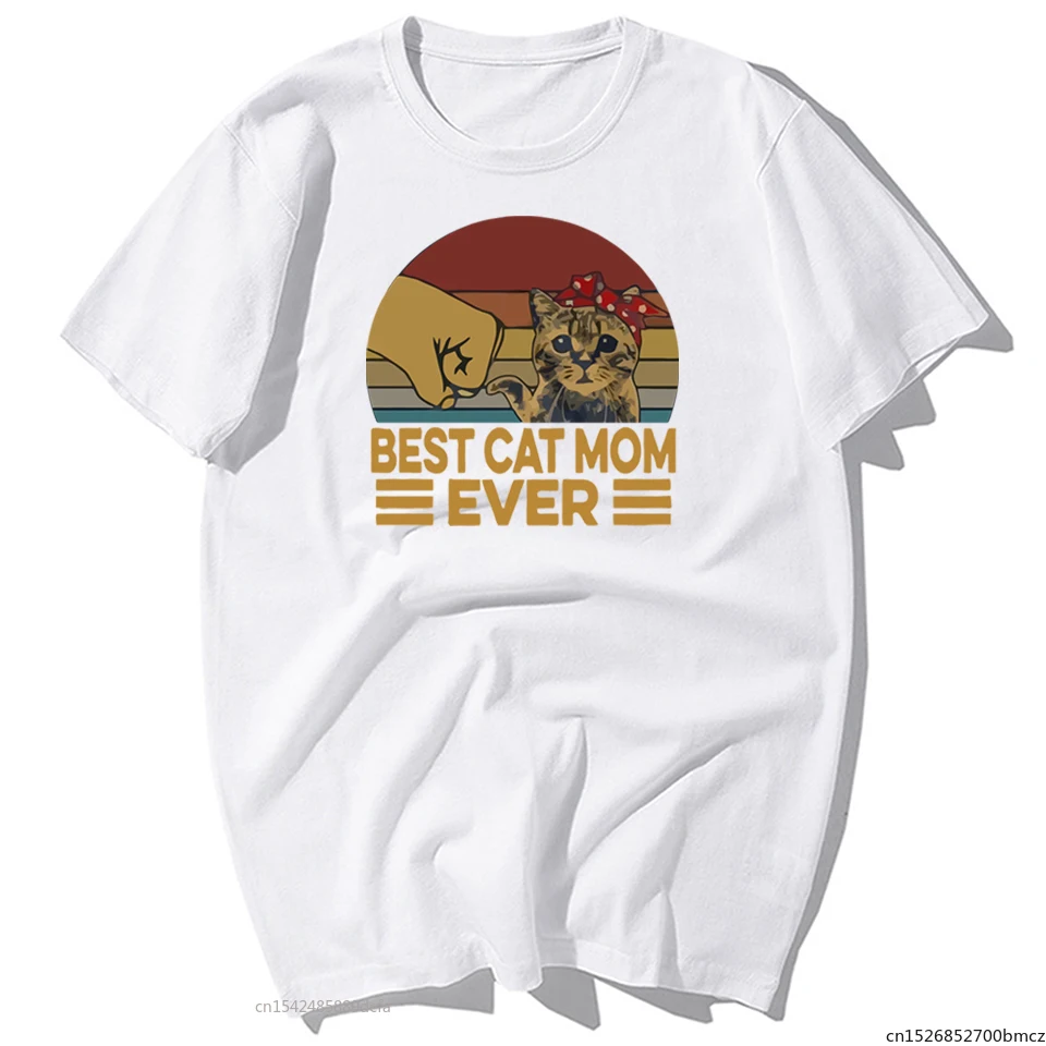 

Funny Best Cat Mom Ever Graphics Print T-shirt Women Clothing Womens Summer Casual Short Sleeve Harajuku Streetwear