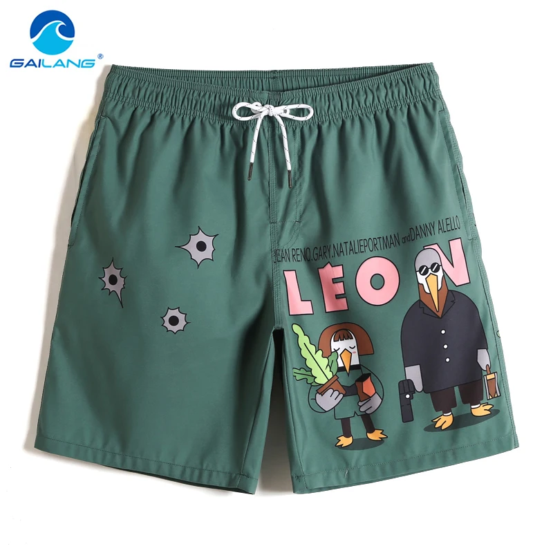 Мужские шорты для плавания однотонные бега с рисунком из мультфильма сетчатые