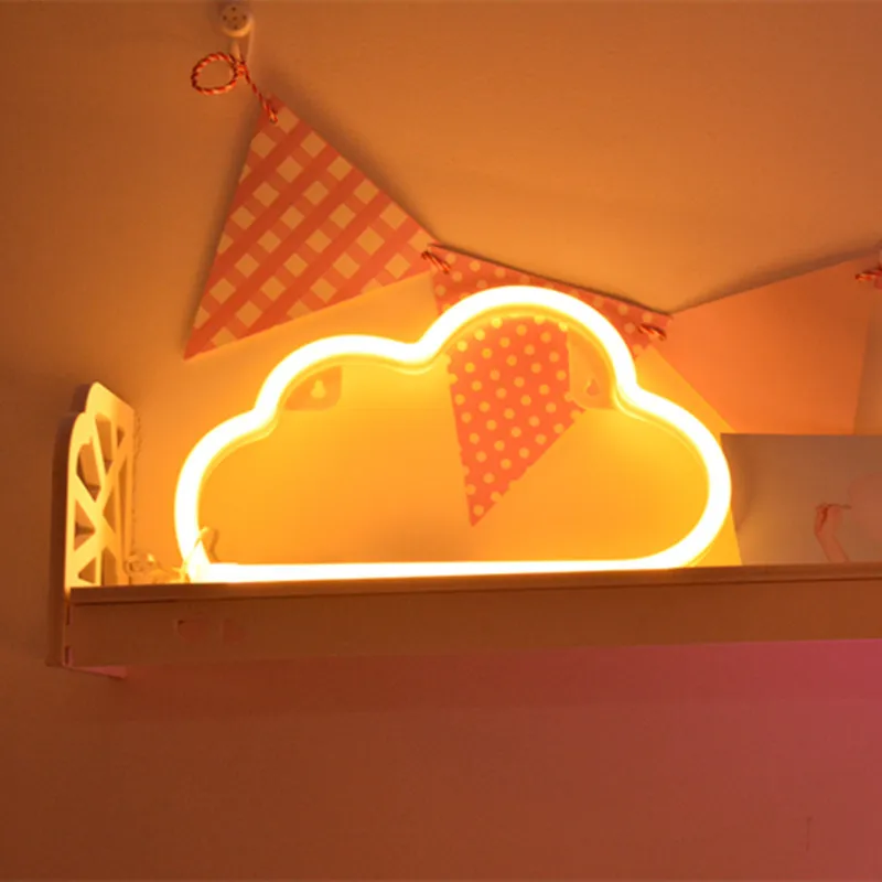 cloud Новинка, креативный неоновый светодиодный светильник, зарядка через usb, Ночной светильник, для рождества, праздника, вечеринки, детского украшения, подарки, светодиодный светильник, мебель - Цвет: cloud