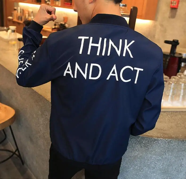 

Spring Autumn Casual Solid Fashion Slim Men Bomber Jacket Male Baseball Men's windbreaker Jackets Coat Men's