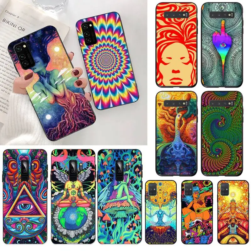 

CUTEWANAN Colourful Psychedelic Trippy Art Phone Case Cover for Samsung S20 plus Ultra S6 S7 edge S8 S9 plus S10 5G lite 2020