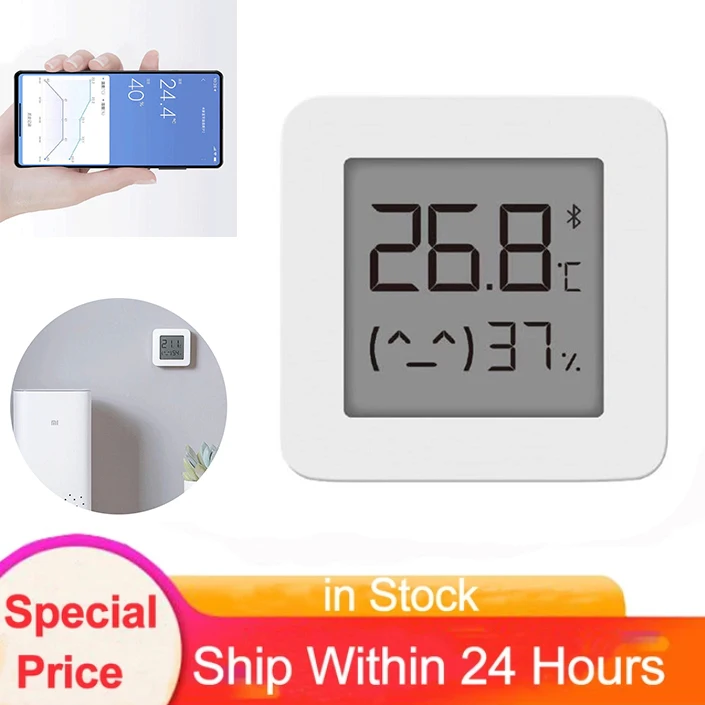 

New Bluetooth Digital Thermometer Smart Home Wireless LCD Screen Digital Hygrometer Thermometer Work With Mijia APP For Xiaomi
