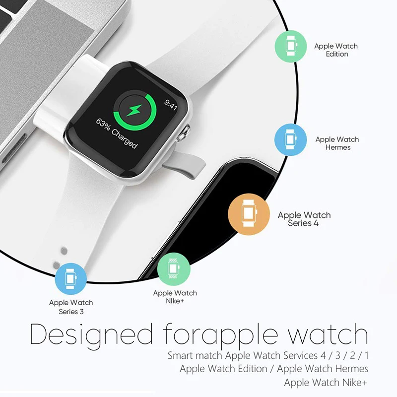 Беспроводное зарядное устройство Mini для iWatch разъем usb компьютерная розетка умная