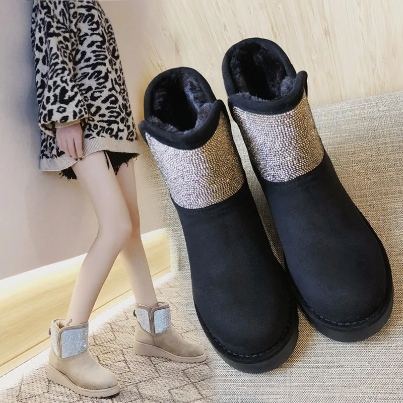 Женские зимние сапоги увеличивающие рост Новинка 2019 года короткие на меху с