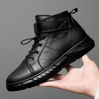 autumn winter tide shoes mens high korean version of the trend shoes plus velvet cotton shoes men high top sneakers