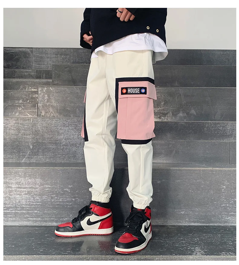 Уличная одежда желтые клетчатые брюки мужские джоггеры 2019 повседневные Прямые