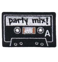 hot cassette tape applique patch party mix music badge iron on %e2%89%88 7 4 8 cm