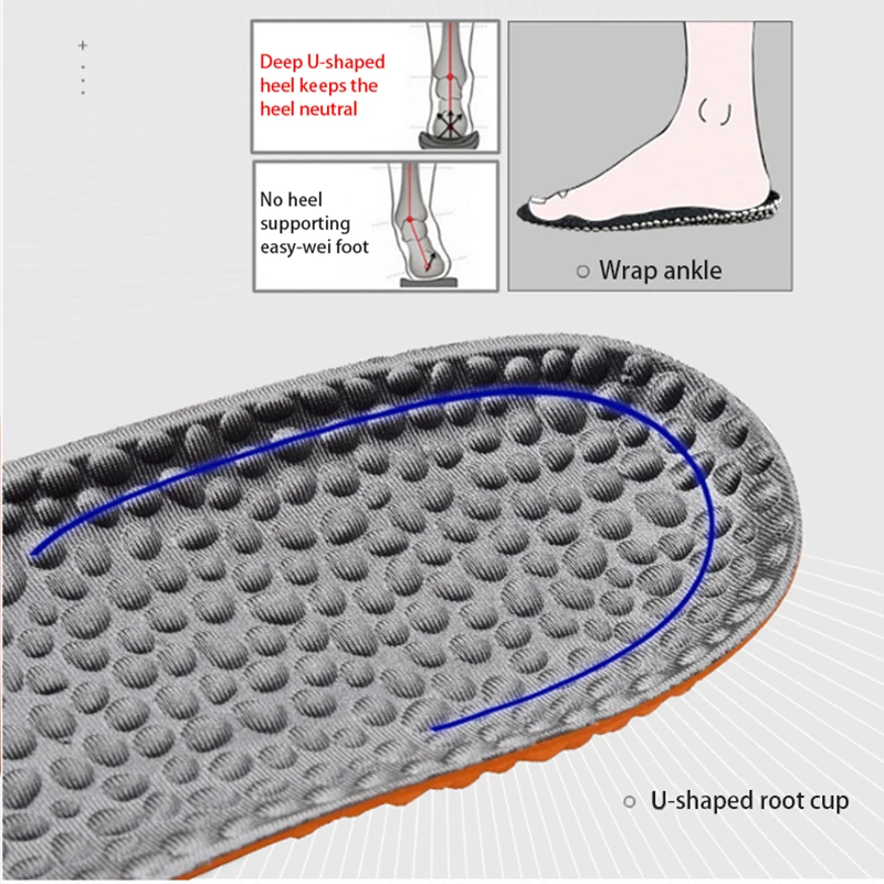 Popcorn Memory Foam sports Insoles For Shoes Deodorant Breathable elastic Cushion Running Insoles For Man Women Orthotic Insoles