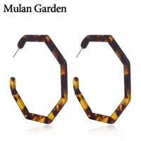 mg new big leopard round acrylic hoop earrings for women large elegant acetate resin fashion earrings hoops steel jewelry 2019