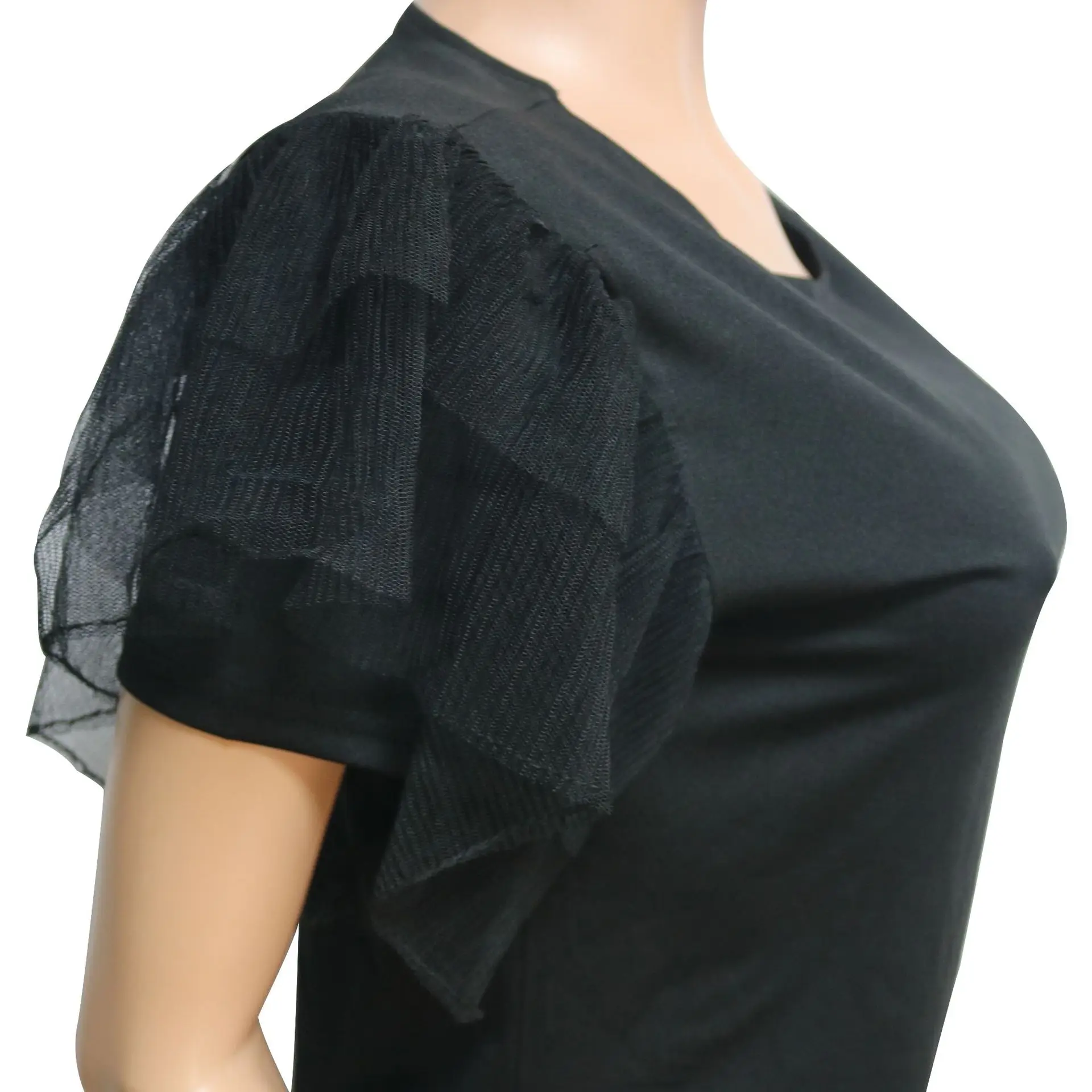 

HAOOHU Two Piece Set Women Festival Clothes Mesh Sheer Ruffle Long Sleeve Top and Pant Sweat Suit 2 Piece Outfits Matching Sets