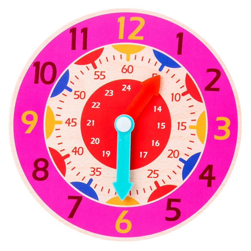 

Children's Wooden Small Clock Time Cognitive Board Preschool Early Education Maths Teaching Aids Montessori Educational Toys