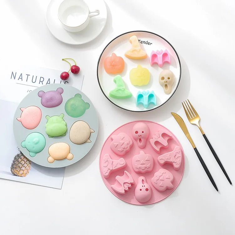 Round pet rice cake mold children's food supplement making chocolate fudge 3D silicone steamable baking tool | Дом и сад