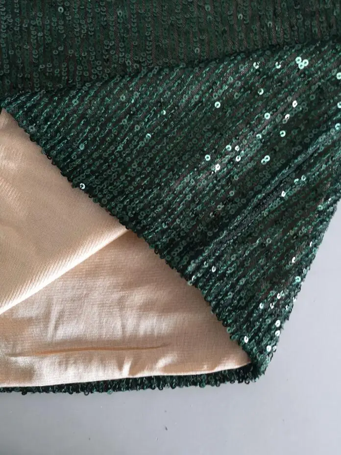 2020 женское сексуальное платье с высоким воротом и длинным рукавом блестками