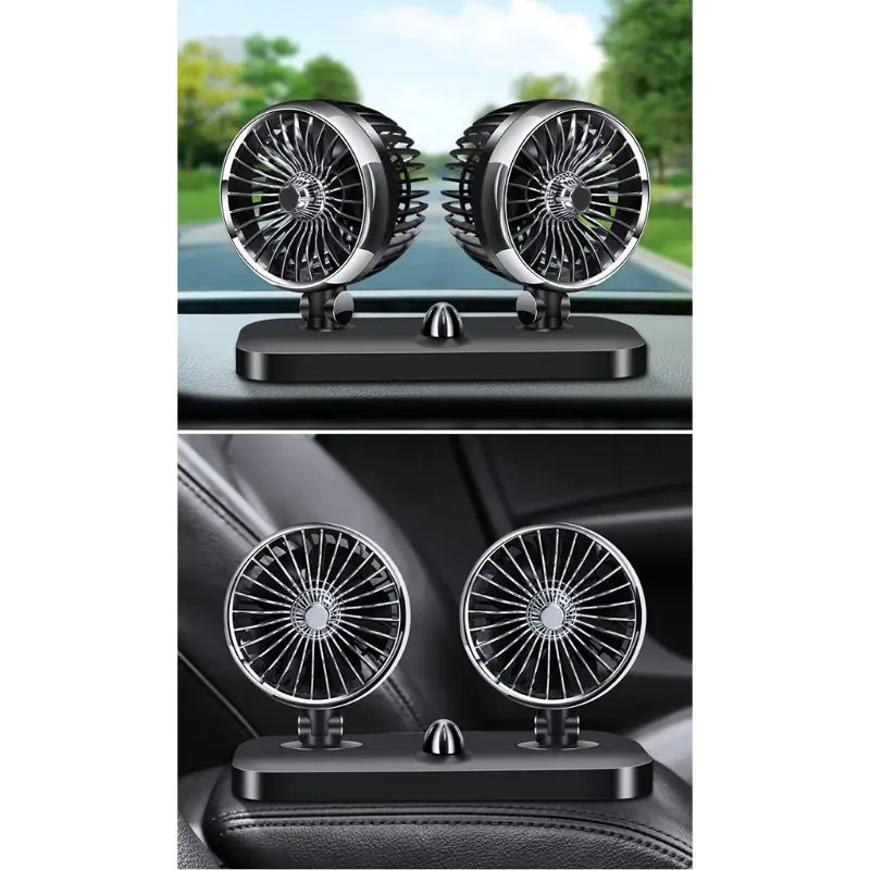 

Car Dual Fan Car Interior Accessories Car Cooling Accessories Swing Fan Ventilation Board Summer 12v/24v Car Accessories