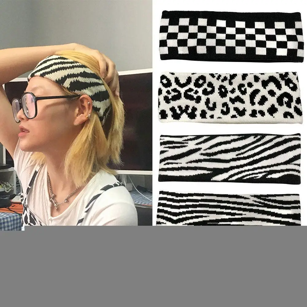 

Zebra Pattern Knitted Hair Band Elastic For Yoga Sports Headband Narrow Wool Hair Band Women Men Adult Headbands Outdoor Tr Z3a2
